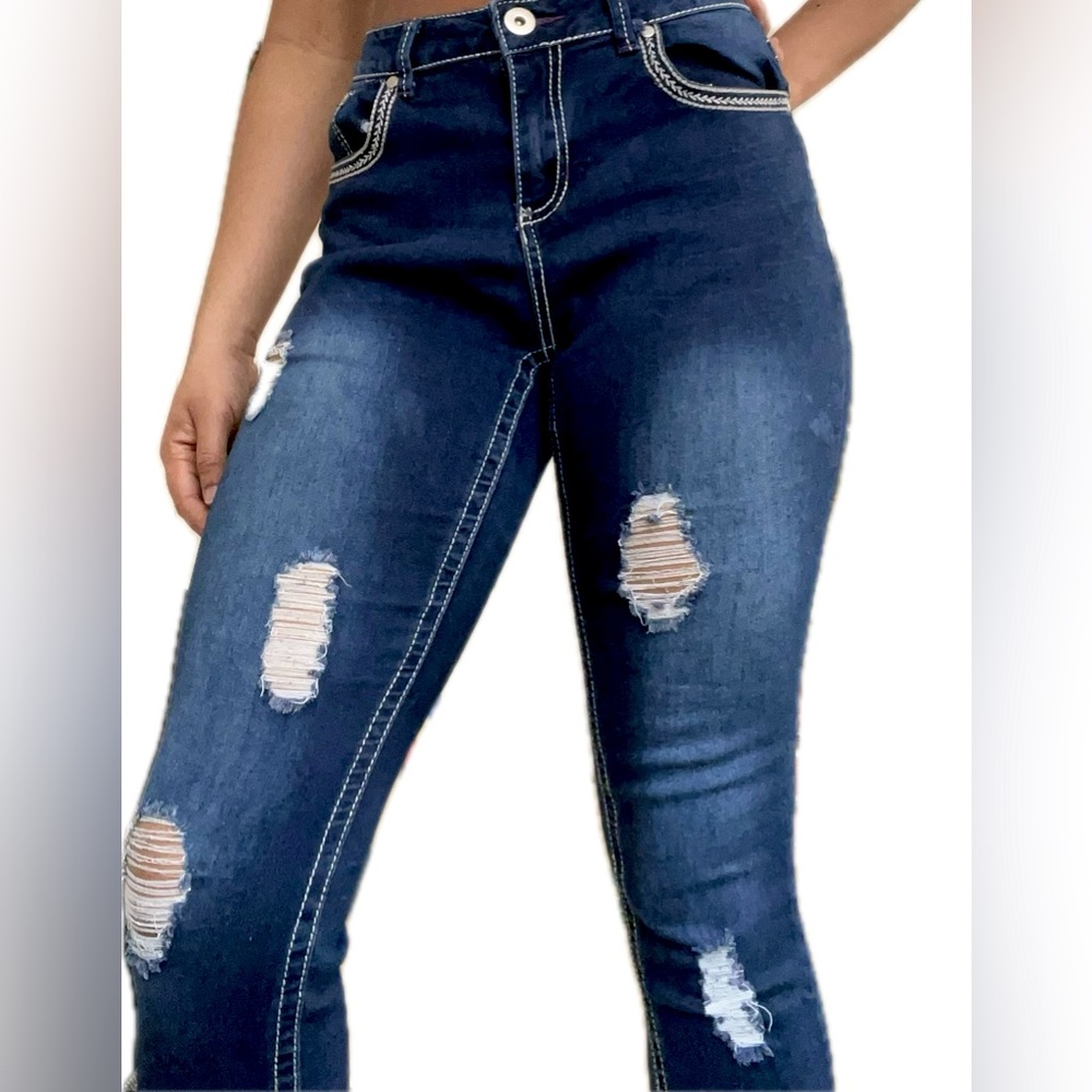 “JW Style” Women’s Skinny Ripped Jeans